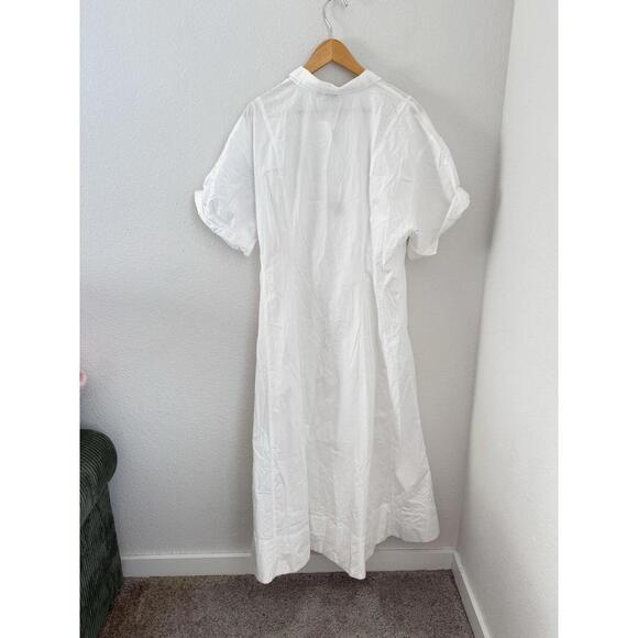 Gap NWT Women’s XL Classic White Rolled Cuff Poplin Midi Shirt Maxi Dress - Picture 7 of 7